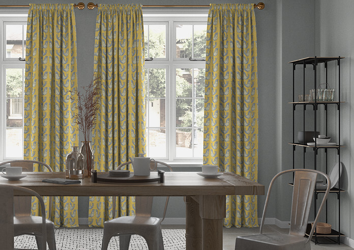 Scandi Birds, Mustard - Made to Measure Curtains - Image 3